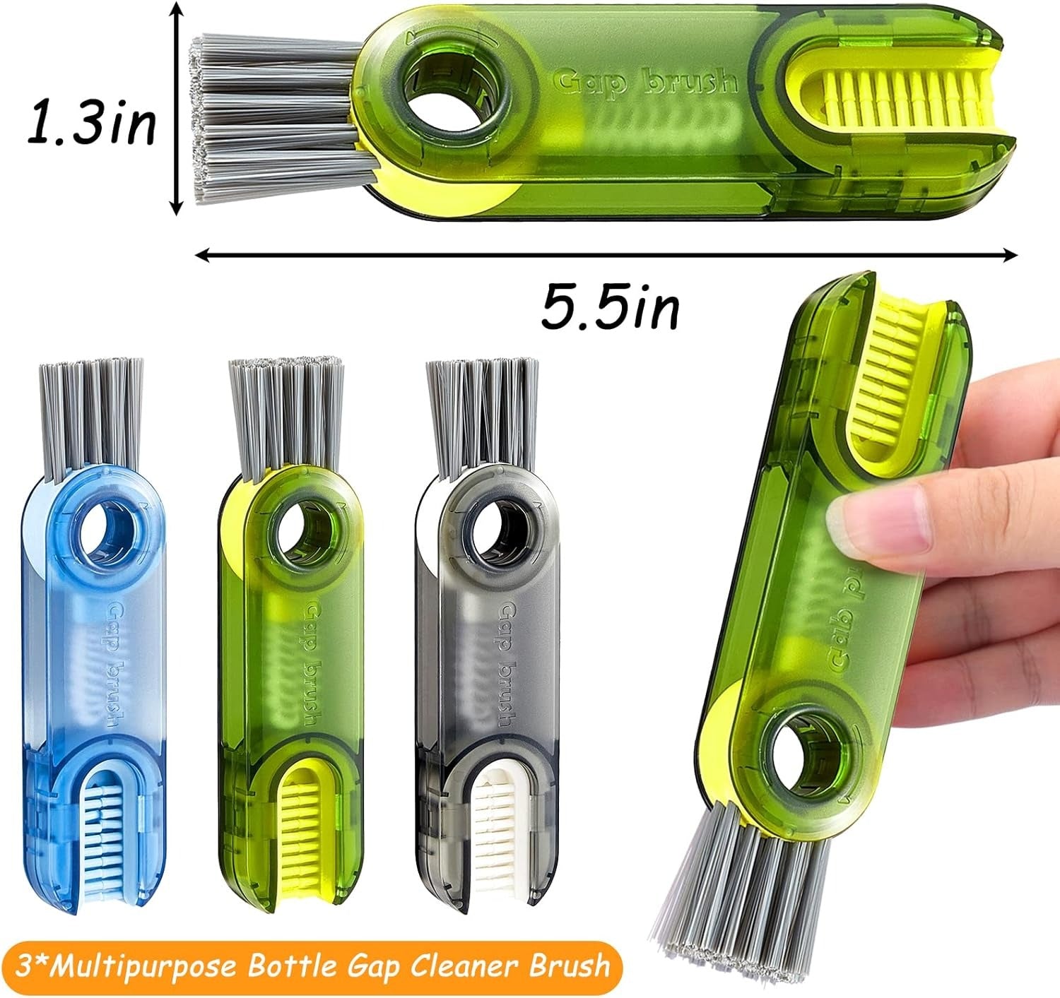 3 in 1 Multipurpose Bottle Gap Cleaner Brush-SR